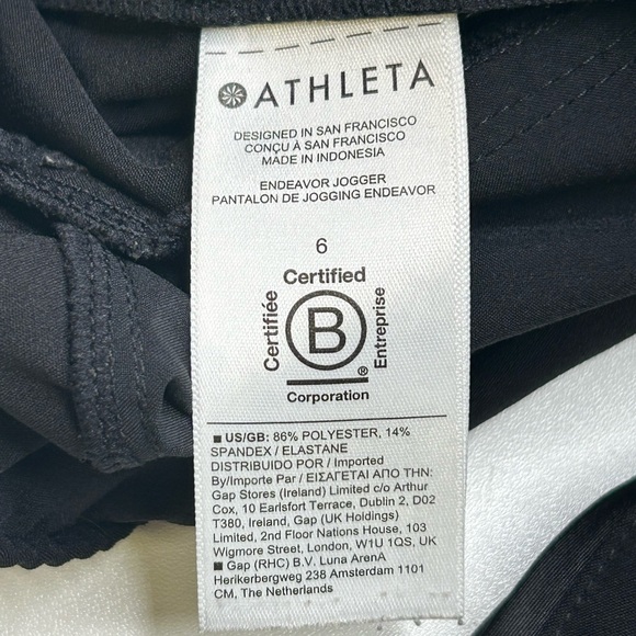 ATHLETA Endeavor Jogger Pants Size 6 Pintuck Pleat Drawstring Black 28x27 - Picture 13 of 15